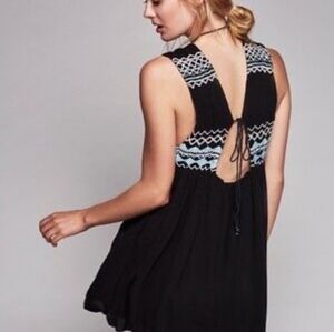 Free People Mini Simply Dress Lace Up Tunic Babydoll Top